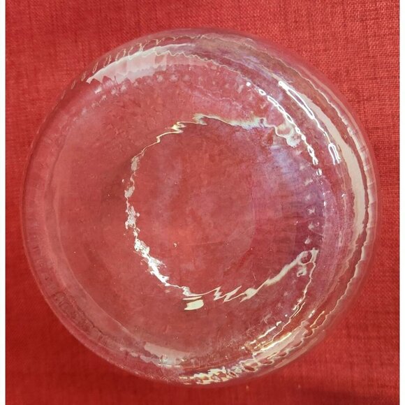 European Collection Blown Ribbed Glass Vase, Bowl  7" x 7" Made In Turkey, Weddi - Picture 5 of 12